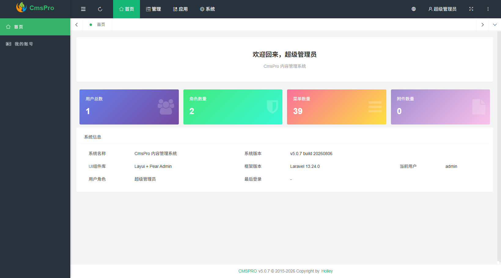 CMSPRO 后台界面 1