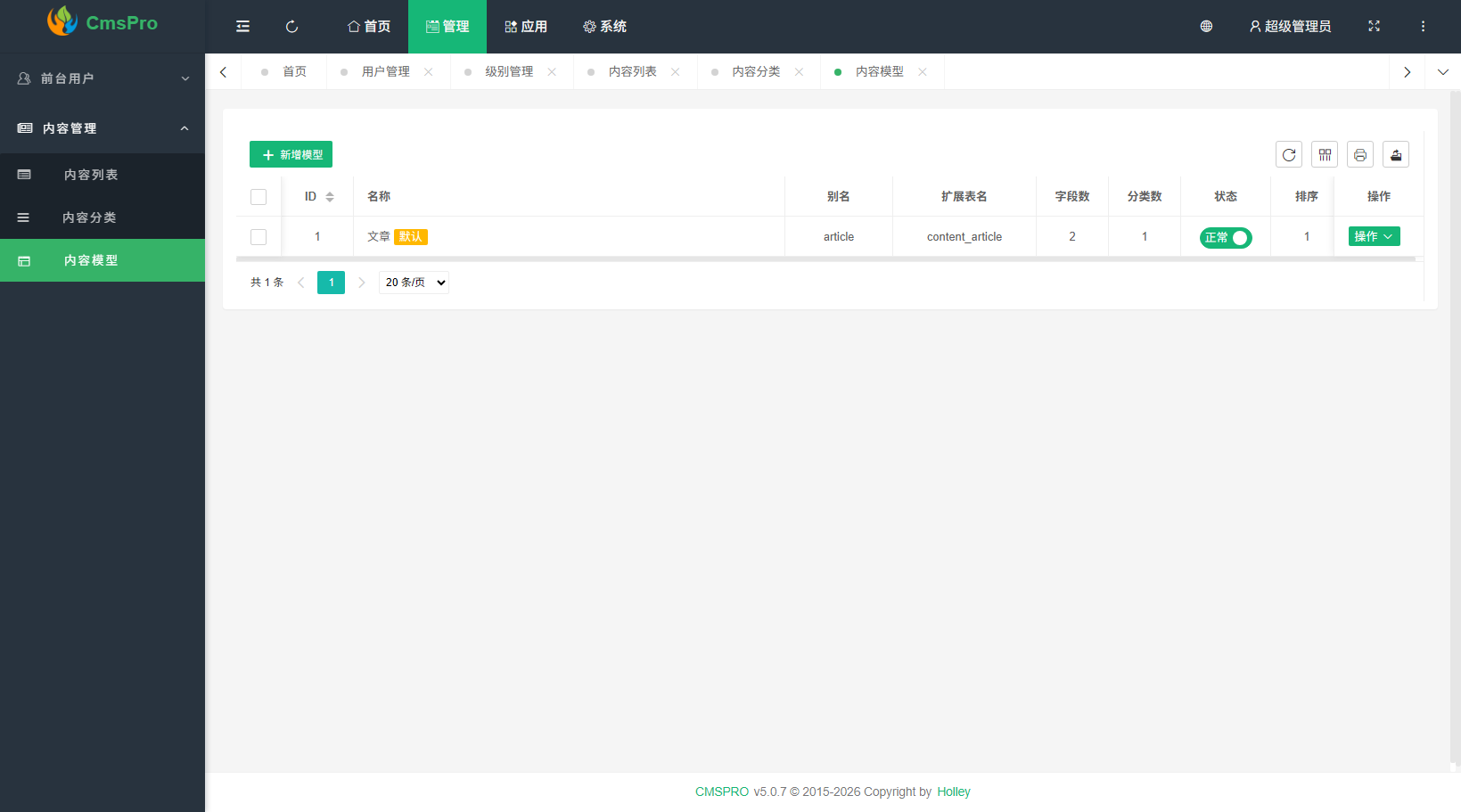 CMSPRO 后台界面 6